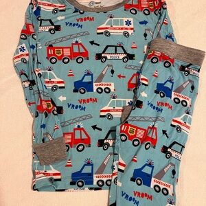 Little sleepies Kids Fire Truck and Police Car Pajama Set - Blue